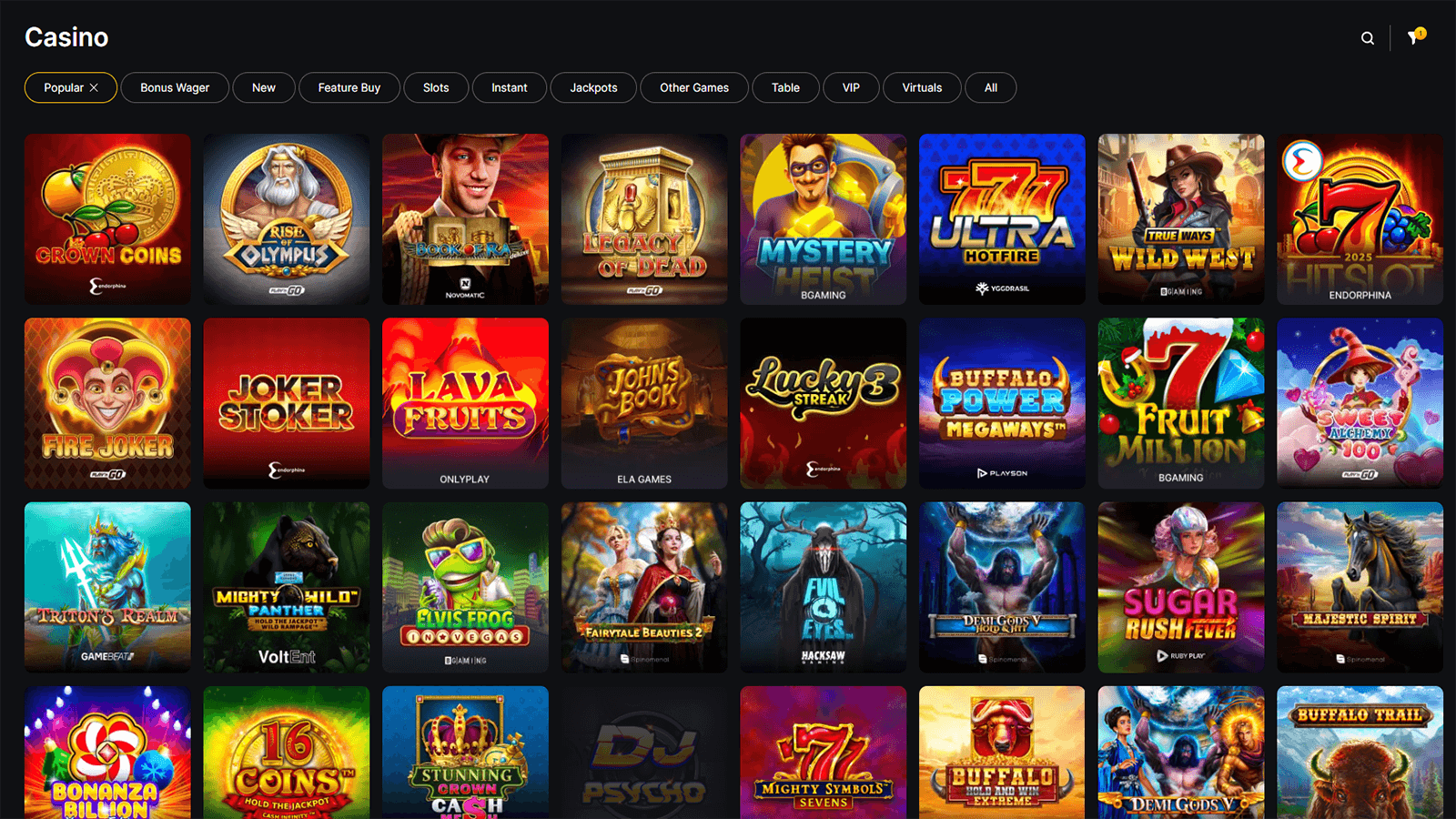 WinHero Casino Popular Games in Ireland