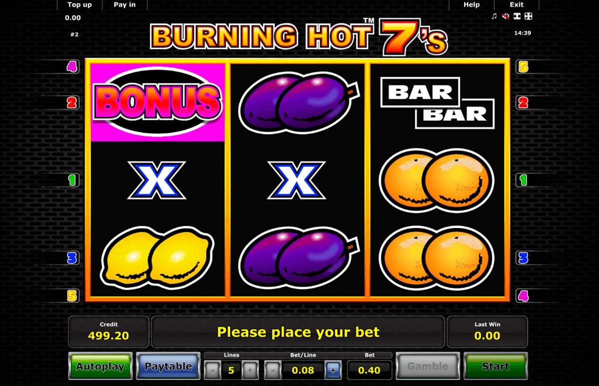 burning hot sevens novomatic