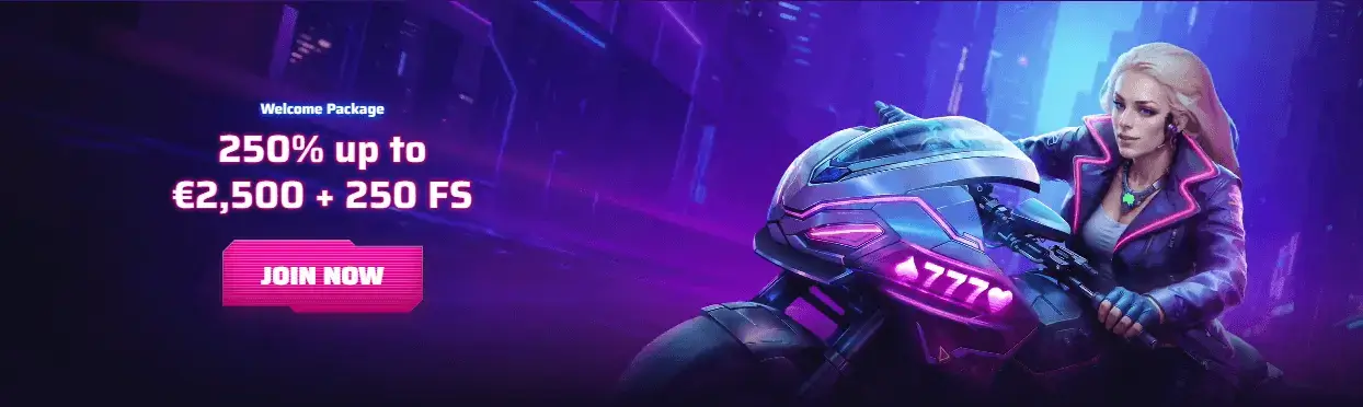 casino welcome bonus banner cyberpunk